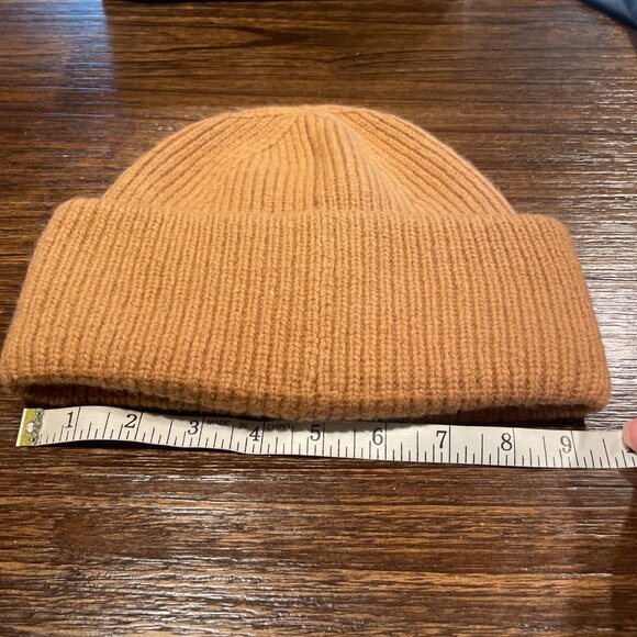 NWT Madewell Wool-Blend Chunky Rib-Knit Beanie Fallen Timber Tan Wool Alpaca - Picture 5 of 8